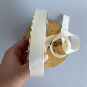 Лента атлас Ding Xin 2.5 см * 90 м - #0028 Айвори. Photo 3